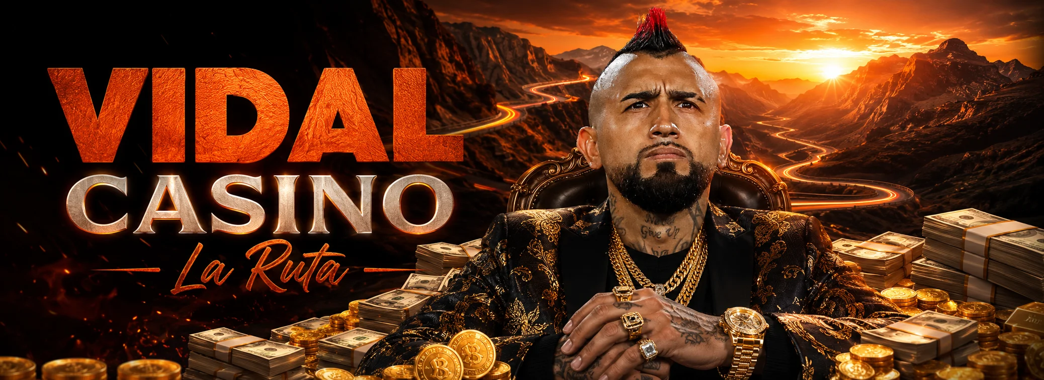 Banner de Vidal Casino con La Ruta de seis etapas y el pozo semanal de $1.150.000 CLP